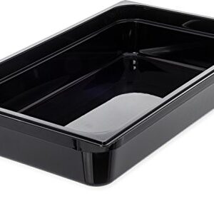 Carlisle FoodService Products 10201B03 Polycarbonate Full-Size Food Pan, 4", Black (Case of 6)