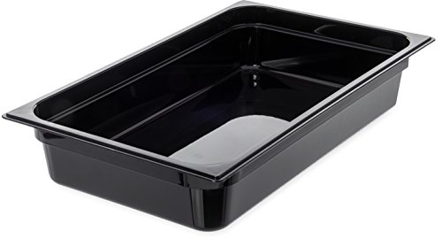 Carlisle FoodService Products 10201B03 Polycarbonate Full-Size Food Pan, 4", Black (Case of 6)