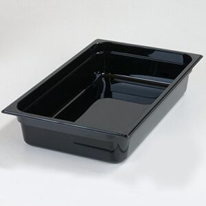 Carlisle FoodService Products 10201B03 Polycarbonate Full-Size Food Pan, 4", Black (Case of 6)