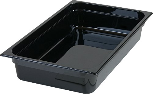 Carlisle FoodService Products 10201B03 Polycarbonate Full-Size Food Pan, 4", Black (Case of 6)