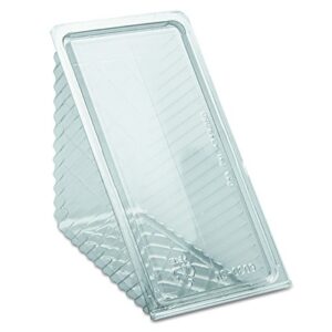 pactiv y11334 hinged plastic lid sandwich wedges, 1.65" length, 0.95" width, 1.15" height, clear (pack of 255)
