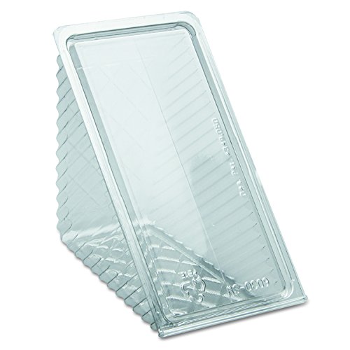 Pactiv Y11334 Hinged Plastic Lid Sandwich Wedges, 1.65" Length, 0.95" Width, 1.15" Height, Clear (Pack of 255)