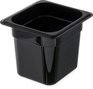 carlisle foodservice products 3068503 plastic food pan, 1/6 size, 6 inches deep, black