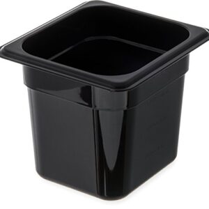 Carlisle FoodService Products 3068503 Plastic Food Pan, 1/6 Size, 6 Inches Deep, Black