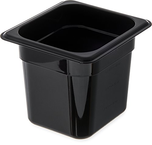 Carlisle FoodService Products 3068503 Plastic Food Pan, 1/6 Size, 6 Inches Deep, Black