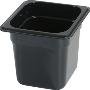 Carlisle FoodService Products 3068503 Plastic Food Pan, 1/6 Size, 6 Inches Deep, Black