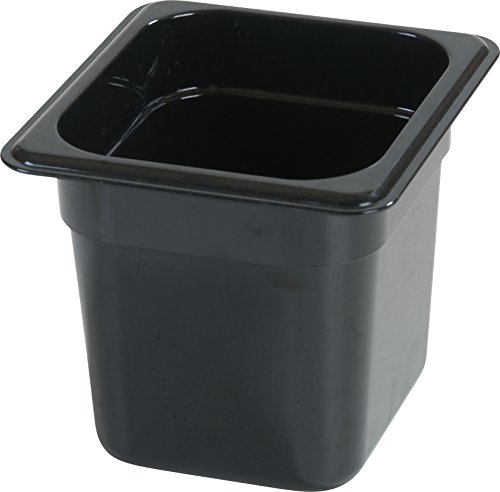 Carlisle FoodService Products 3068503 Plastic Food Pan, 1/6 Size, 6 Inches Deep, Black