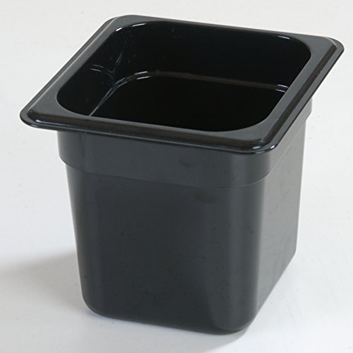 Carlisle FoodService Products 3068503 Plastic Food Pan, 1/6 Size, 6 Inches Deep, Black