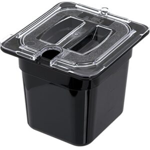 Carlisle FoodService Products 3068503 Plastic Food Pan, 1/6 Size, 6 Inches Deep, Black