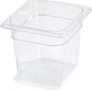 Carlisle FoodService Products Plastic Food Pan 1/6 Size 6 Inches Deep Clear