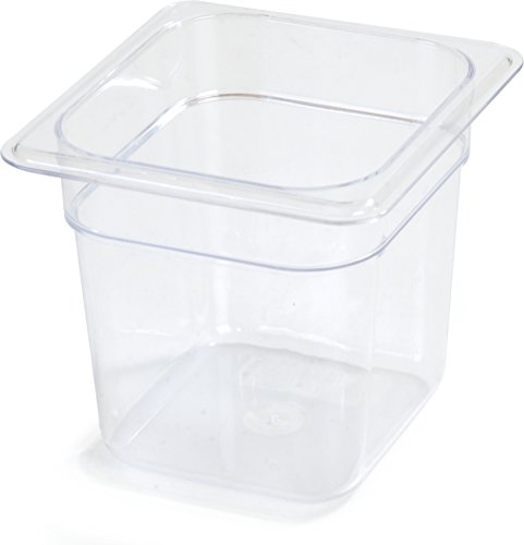 Carlisle FoodService Products Plastic Food Pan 1/6 Size 6 Inches Deep Clear