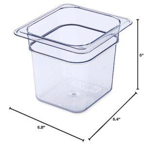 Carlisle FoodService Products Plastic Food Pan 1/6 Size 6 Inches Deep Clear