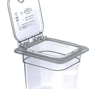 Carlisle FoodService Products Plastic Food Pan 1/6 Size 6 Inches Deep Clear