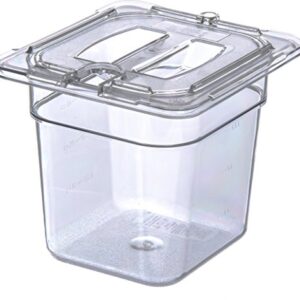 Carlisle FoodService Products Plastic Food Pan 1/6 Size 6 Inches Deep Clear