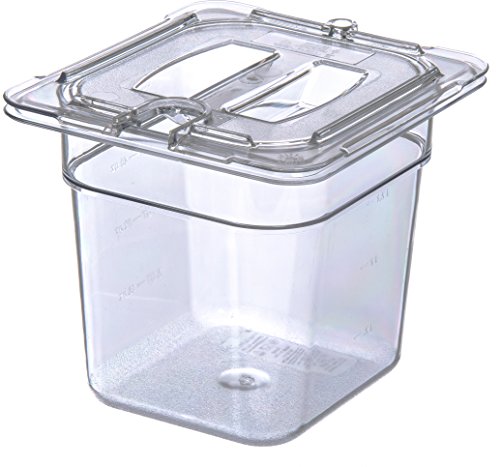 Carlisle FoodService Products Plastic Food Pan 1/6 Size 6 Inches Deep Clear