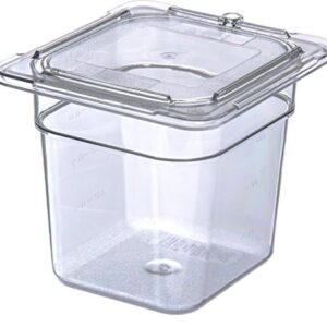 Carlisle FoodService Products Plastic Food Pan 1/6 Size 6 Inches Deep Clear