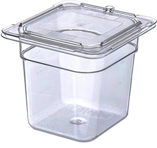 Carlisle FoodService Products Plastic Food Pan 1/6 Size 6 Inches Deep Clear