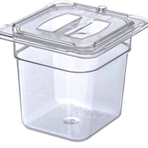 Carlisle FoodService Products Plastic Food Pan 1/6 Size 6 Inches Deep Clear