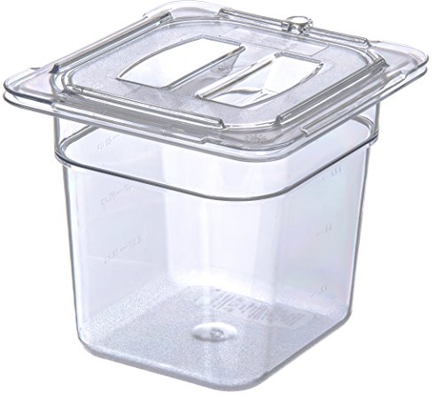 Carlisle FoodService Products Plastic Food Pan 1/6 Size 6 Inches Deep Clear