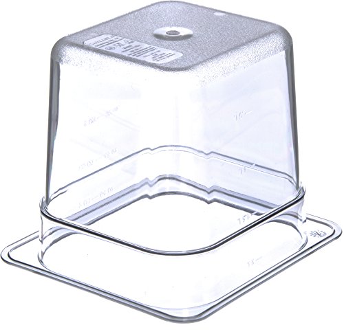 Carlisle FoodService Products Plastic Food Pan 1/6 Size 6 Inches Deep Clear