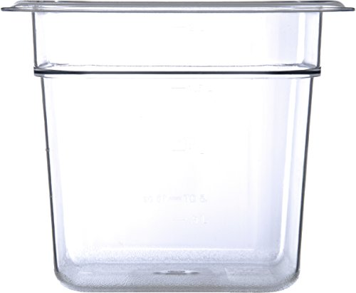 Carlisle FoodService Products Plastic Food Pan 1/6 Size 6 Inches Deep Clear