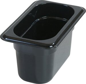 carlisle foodservice products 3068703 plastic food pan, 1/9 size, 4 inches deep, black