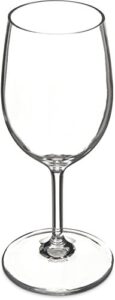 carlisle foodservice products 564507 alibi shatter-resistant plastic white wine glass, 8 oz., 6.94" height, 2.75" width, 2.75" length, polycarbonate (pc), clear ,pack of 1