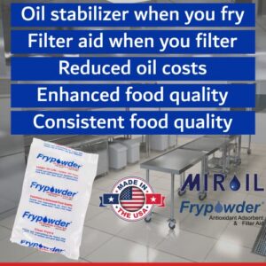 MirOil L106 8 Gal - BULK SAVER - 2 x L104 Boxes of Fry Powder Oil Stabilizer and Filter Aid, CS of 2 x 4 Gallons of Powder - Fry Oil Saving, Item 403022