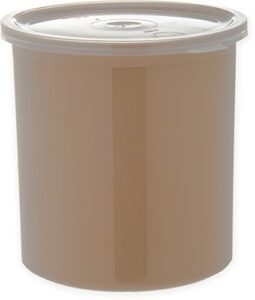 carlisle foodservice products round storage container with lid, 1.2 quart crock, beige