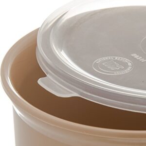 Carlisle FoodService Products Round Storage Container with Lid, 1.2 Quart Crock, Beige