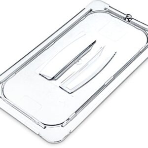 Carlisle FoodService Products 10270U07 StorPlus Third Size Polycarbonate Universal Handled Food Pan Lid, Clear