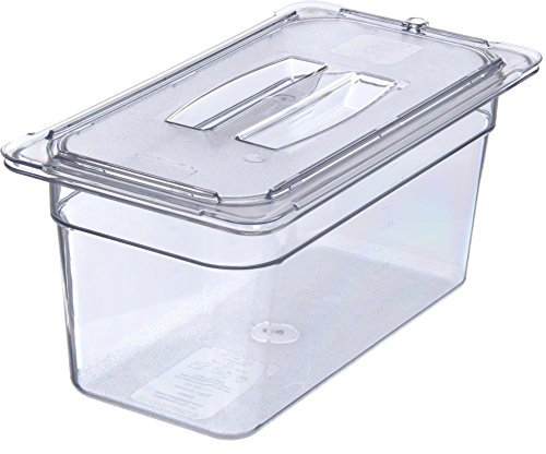 Carlisle FoodService Products 10270U07 StorPlus Third Size Polycarbonate Universal Handled Food Pan Lid, Clear