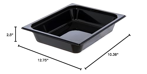 Carlisle FoodService Products 10420B03 StorPlus High Heat Food Pan, 2.5" Deep, Half Size, Black