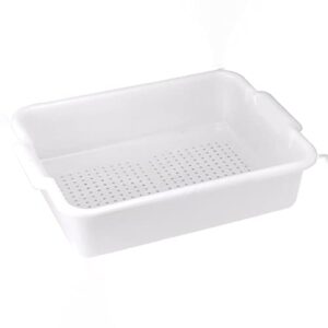 winco perforated bus box dish tub for restaurants, white