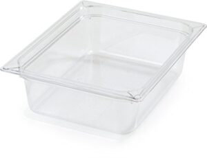 carlisle foodservice products 10221b07 storplus half size food pan, polycarbonate, 4" deep, clear