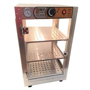 heatmax 14x14x24 commercial food warmer, pizza, pastry, patty, empanada, hot food, concession, catering, convenience store, display case - made in usa with service and support