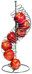 tablecraft products fsp1507 spiral fruit basket, 18.5" height. 4.25" diameter, chrome plated