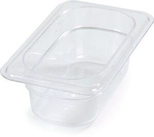 carlisle foodservice products 3068607-e plastic food pan, 1/9 size, 2.5 inches deep, clear