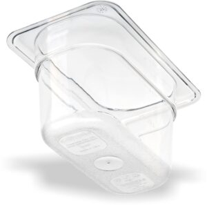 carlisle foodservice products plastic food pan 1/9 size 4 inches deep clear