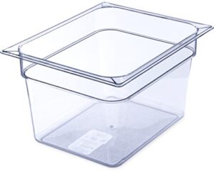 carlisle foodservice products 10223b07 storplus half size food pan, polycarbonate, 8" deep, clear