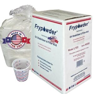 miroil l103 bulk saver fry powder oil stabilizer and filter aid, cs of 3 x gallons for fryers oil saving, item 403000, reduce oil usage