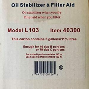 MirOil L103 BULK SAVER Fry Powder Oil Stabilizer and Filter Aid, CS of 3 x gallons for Fryers Oil Saving, Item 403000, Reduce Oil Usage