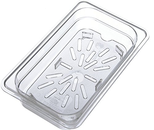 Carlisle FoodService Products 3069507 Plastic Drain Shelf for 1/4 Size Food Pan, Clear (Pack of 6)
