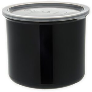 carlisle foodservice products round storage container with lid, 4 quart crock, black