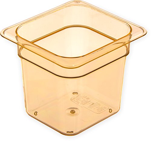 Carlisle FoodService Products 3088513 StorPlus High Heat Food Pan, 6" Deep, Sixth Size, Amber