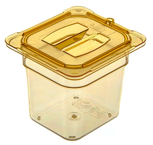 Carlisle FoodService Products 3088513 StorPlus High Heat Food Pan, 6" Deep, Sixth Size, Amber