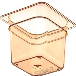 Carlisle FoodService Products 3088513 StorPlus High Heat Food Pan, 6" Deep, Sixth Size, Amber