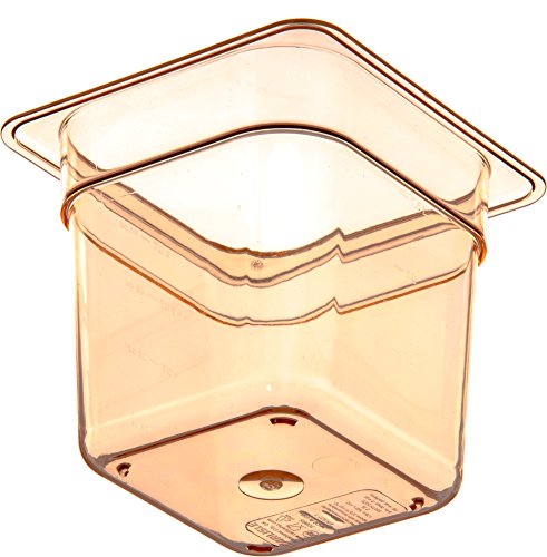 Carlisle FoodService Products 3088513 StorPlus High Heat Food Pan, 6" Deep, Sixth Size, Amber