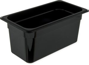 carlisle foodservice products plastic food pan 1/3 size 6 inches deep black