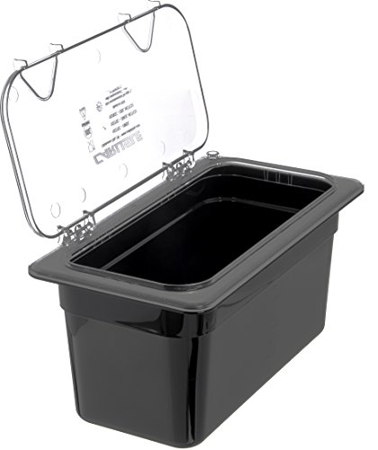 Carlisle FoodService Products Plastic Food Pan 1/3 Size 6 Inches Deep Black